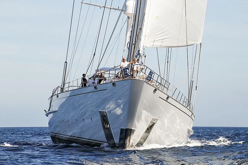 a sailboat in the ocean aboard SPIRIT OF THE C'S Yacht for Charter
