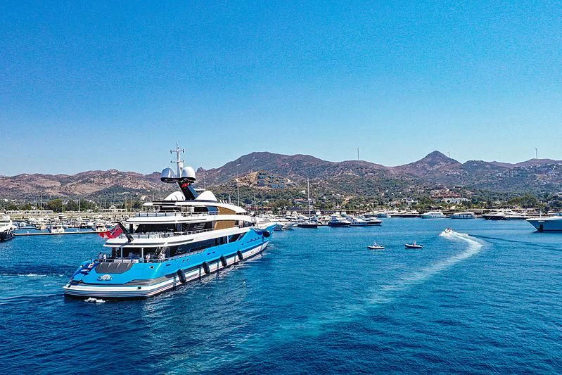 a boat on the water aboard MADAME GU Yacht for Sale