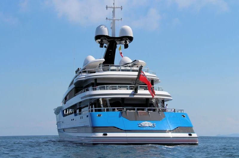 a large boat in the water aboard MADAME GU Yacht for Sale