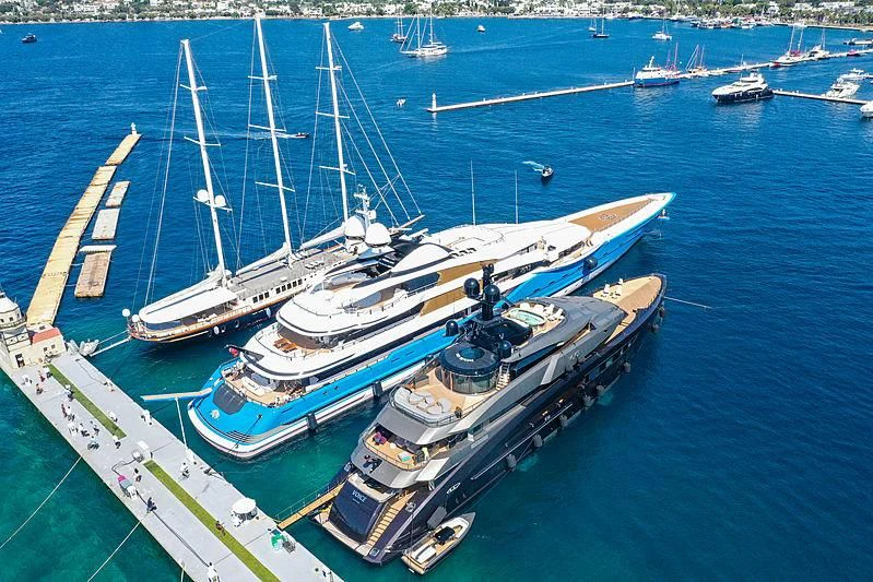a ship in the water aboard MADAME GU Yacht for Sale