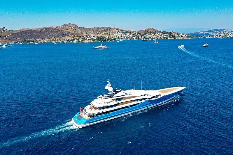 a boat on the water aboard MADAME GU Yacht for Sale