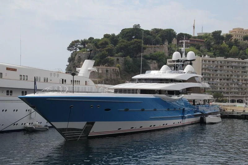 a large boat in the water aboard MADAME GU Yacht for Sale