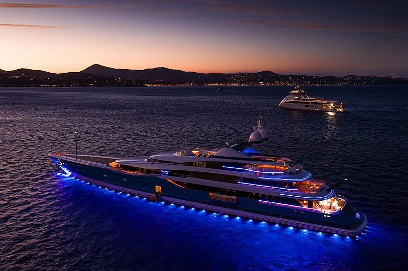 a boat on the water aboard MADAME GU Yacht for Sale