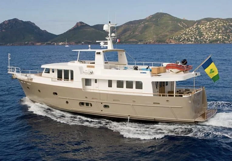 a boat on the water aboard AKISSI Yacht for Sale