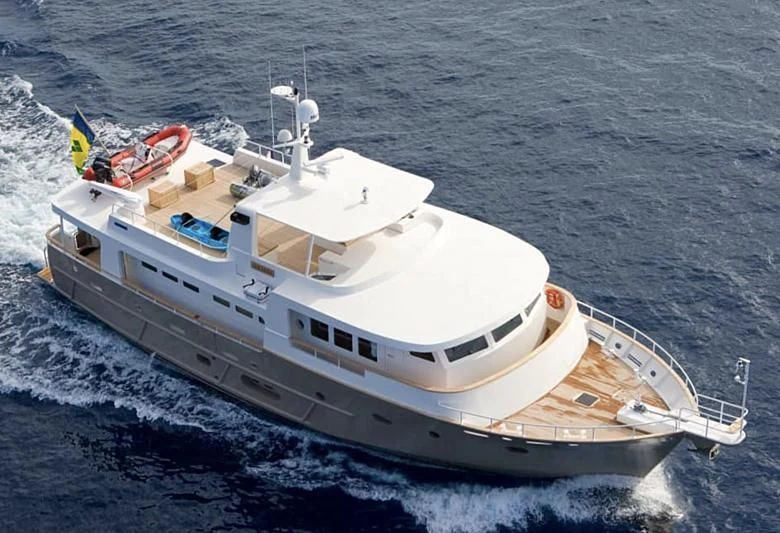 a boat on the water aboard AKISSI Yacht for Sale