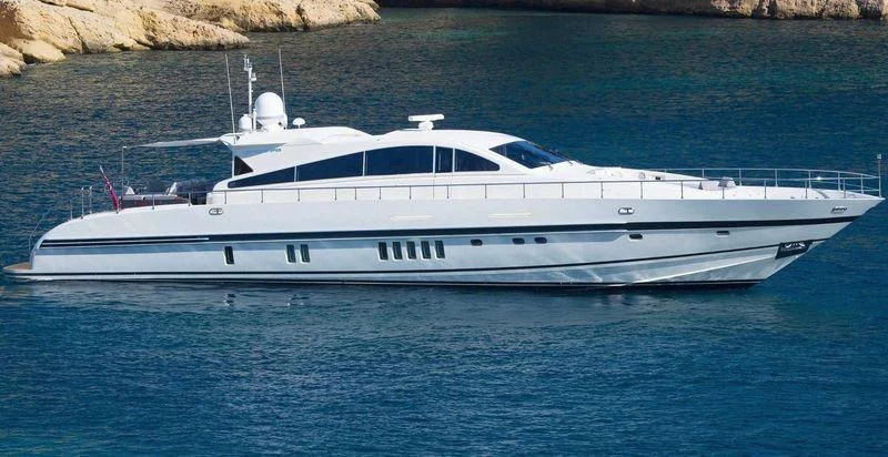 a white yacht in the water aboard CITA Yacht for Sale