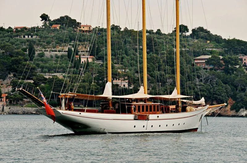 a sailboat on the water aboard YANIKA Yacht for Sale
