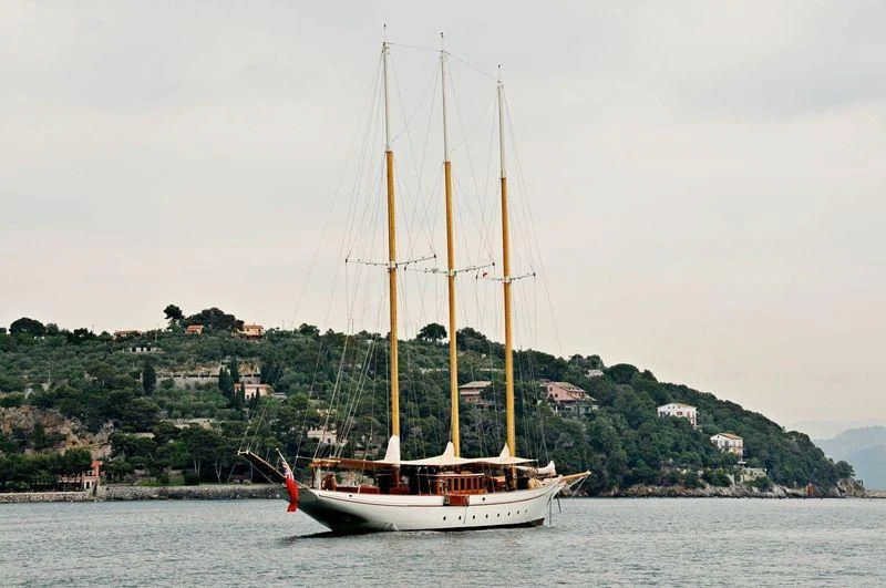 a sailboat on the water aboard YANIKA Yacht for Sale