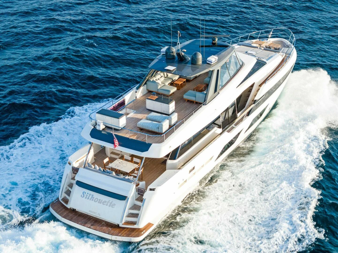 a ship on the water aboard SILHOUETTE Yacht for Sale