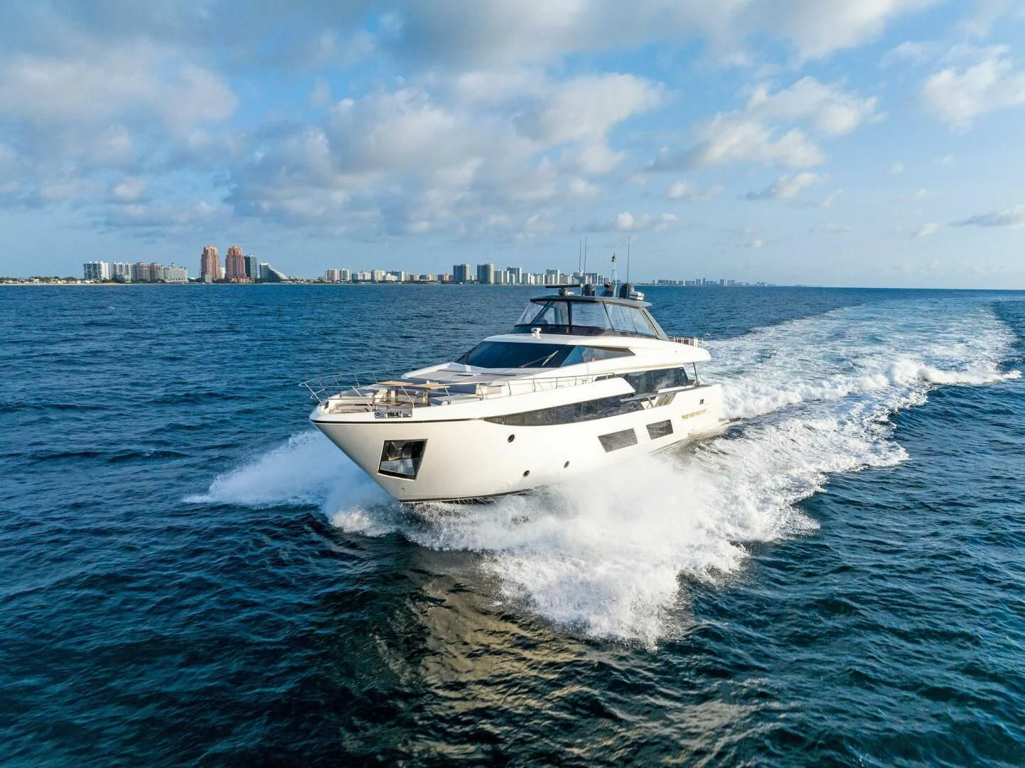 a white yacht on the water aboard SILHOUETTE Yacht for Sale