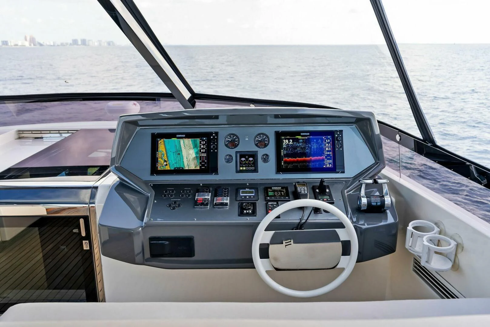 the inside of a car aboard SILHOUETTE Yacht for Sale
