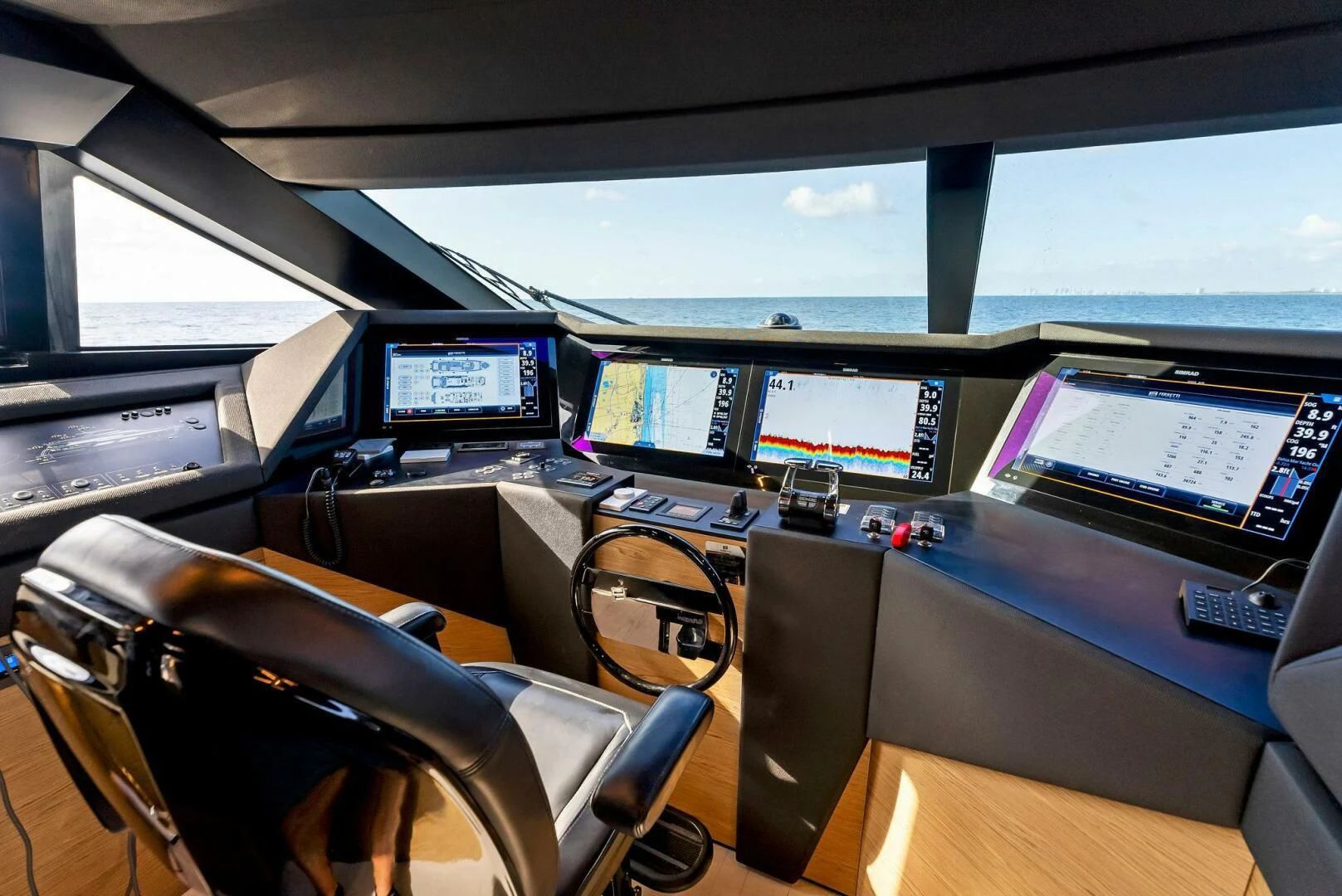 inside of a vehicle with computers aboard SILHOUETTE Yacht for Sale