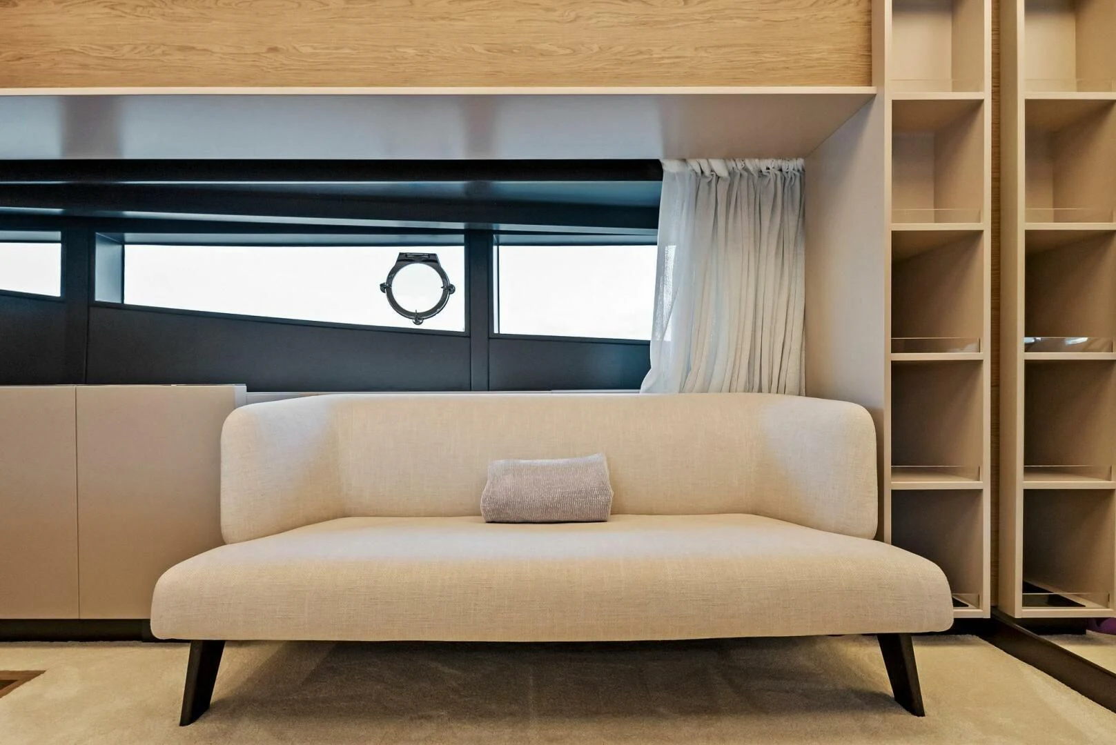 a couch in a room aboard SILHOUETTE Yacht for Sale