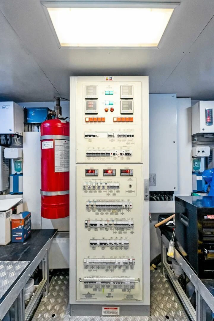 a refrigerator with a menu aboard SILHOUETTE Yacht for Sale