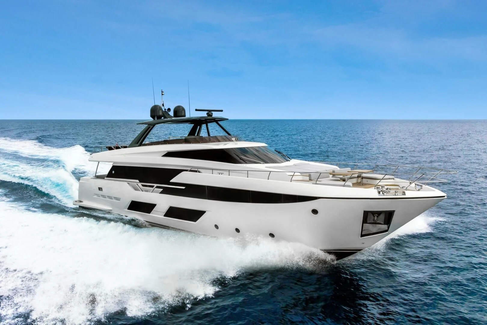 a white yacht on the water aboard SILHOUETTE Yacht for Sale