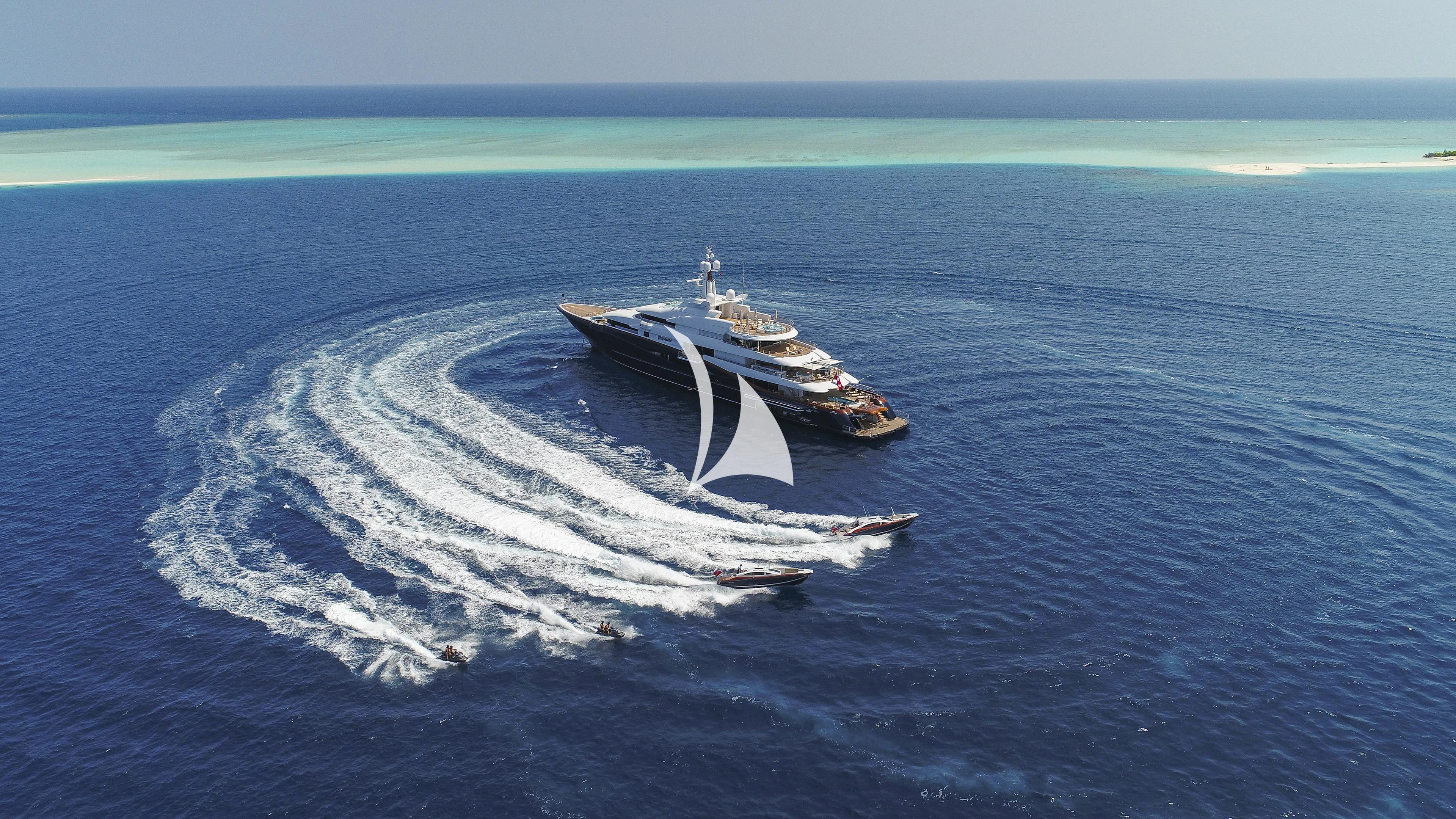 a ship in the water aboard NIRVANA Yacht for Sale