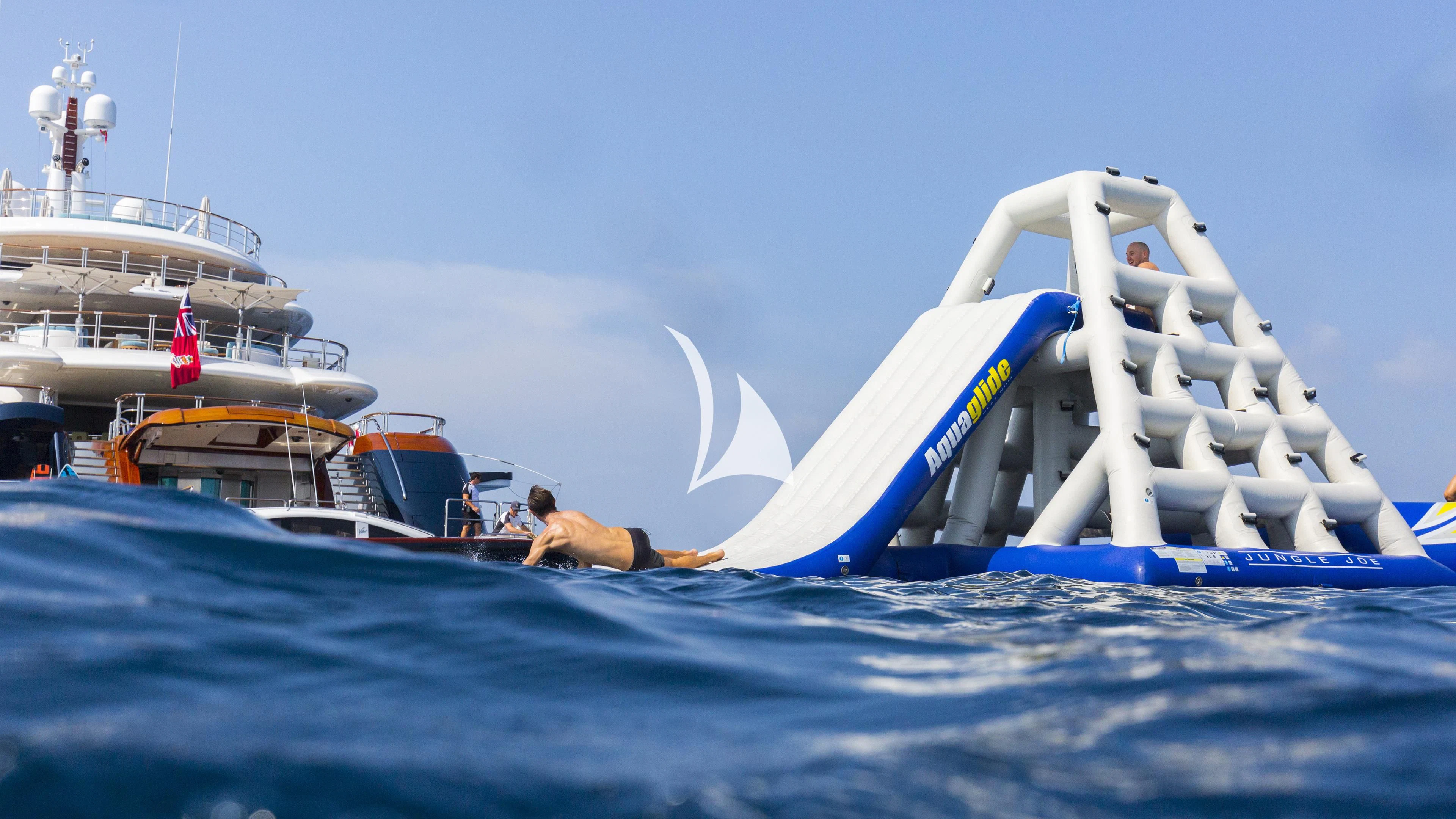 a boat in the water aboard NIRVANA Yacht for Sale