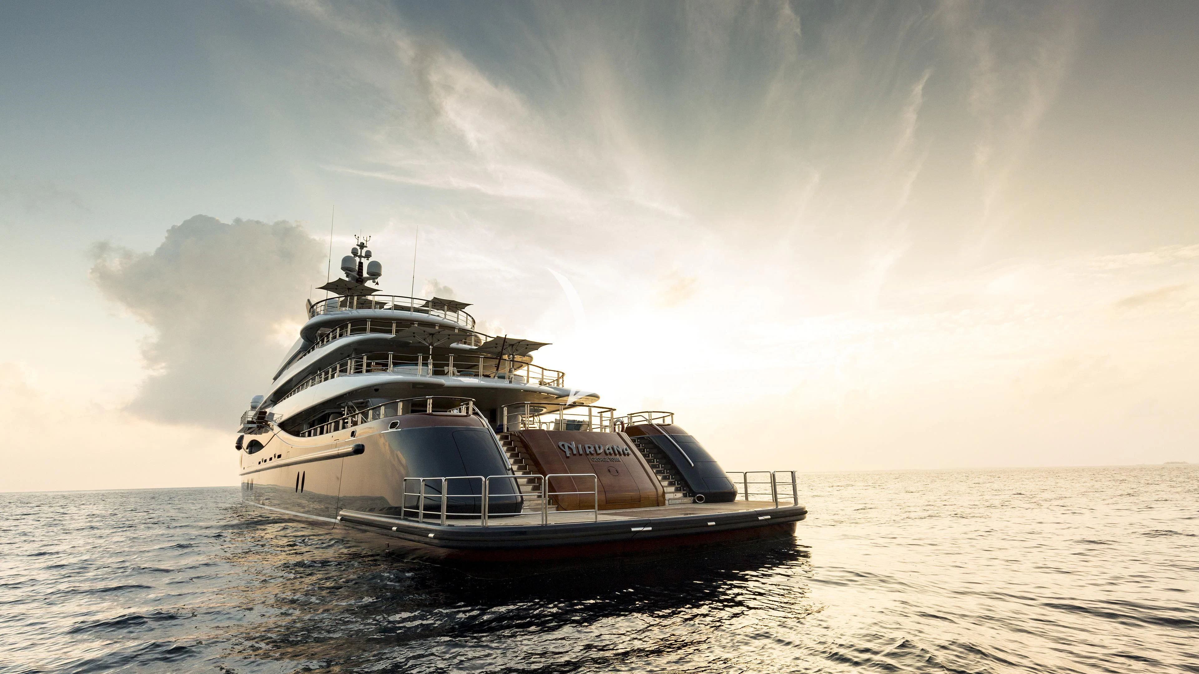 a boat in the water aboard NIRVANA Yacht for Sale