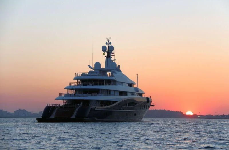 a boat in the water aboard NIRVANA Yacht for Sale