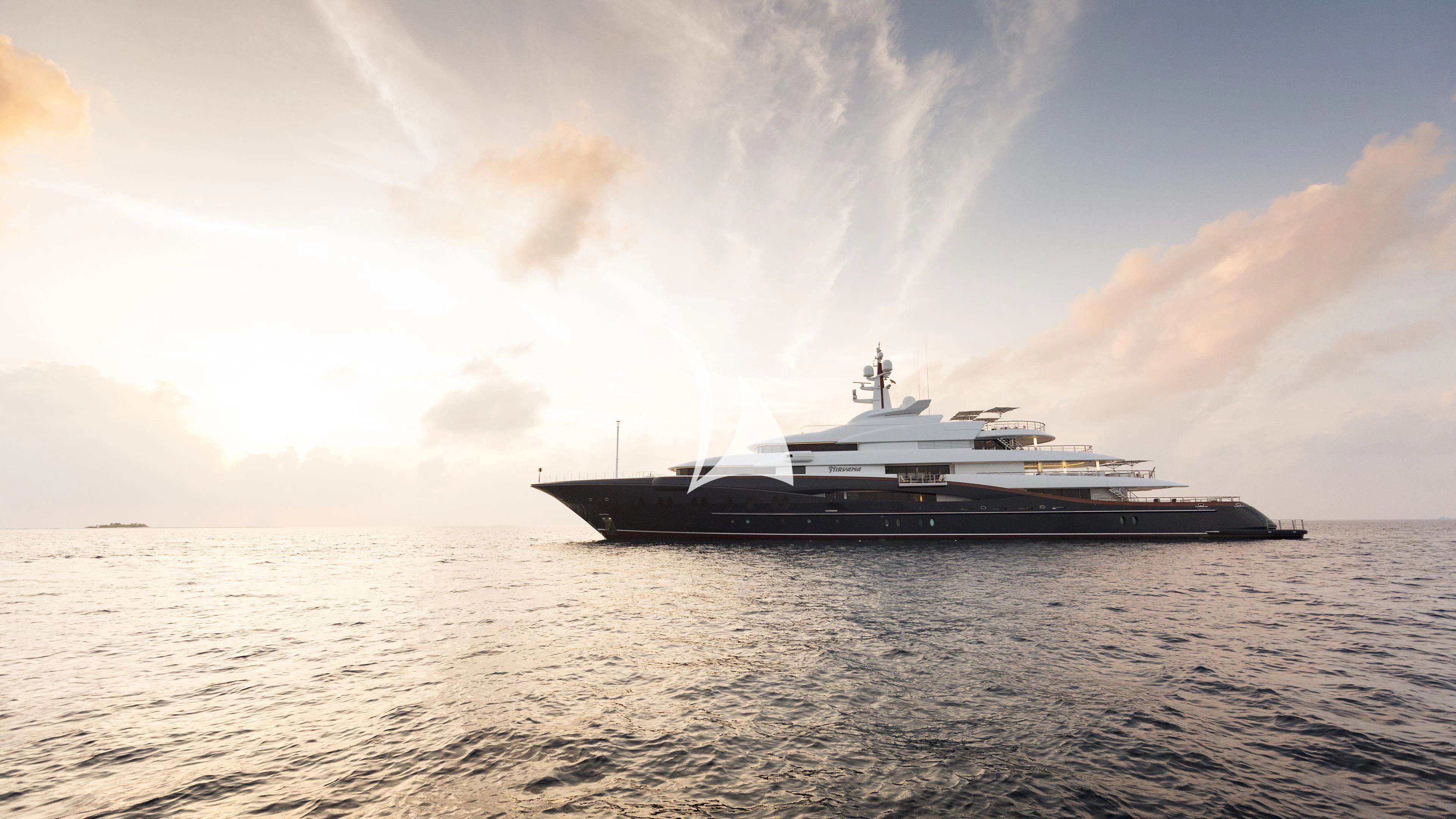 a ship in the water aboard NIRVANA Yacht for Sale