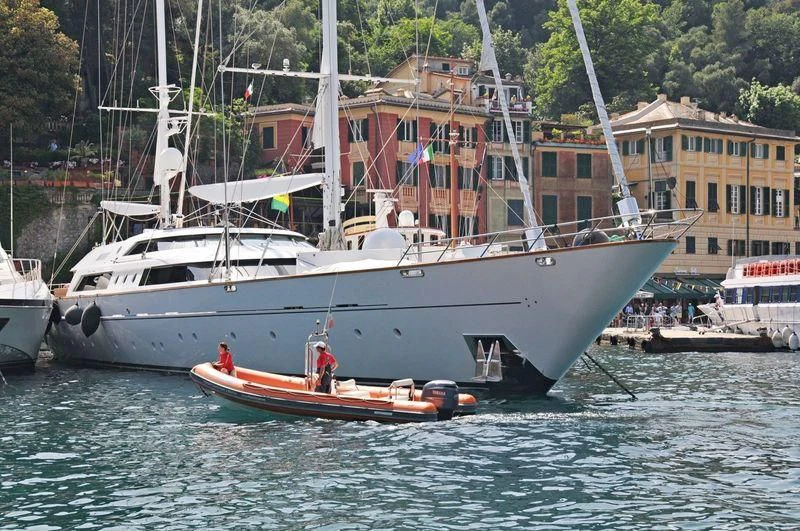 a boat is parked in the water aboard TAOUEY Yacht for Sale