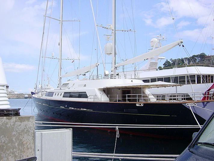 a large boat docked aboard TAOUEY Yacht for Sale