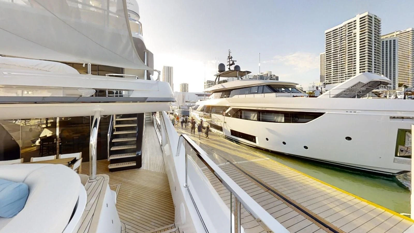 a train on the railway tracks aboard VOLO MARE Yacht for Charter
