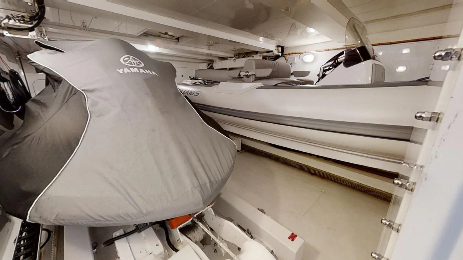 a close-up of a space shuttle aboard VOLO MARE Yacht for Charter
