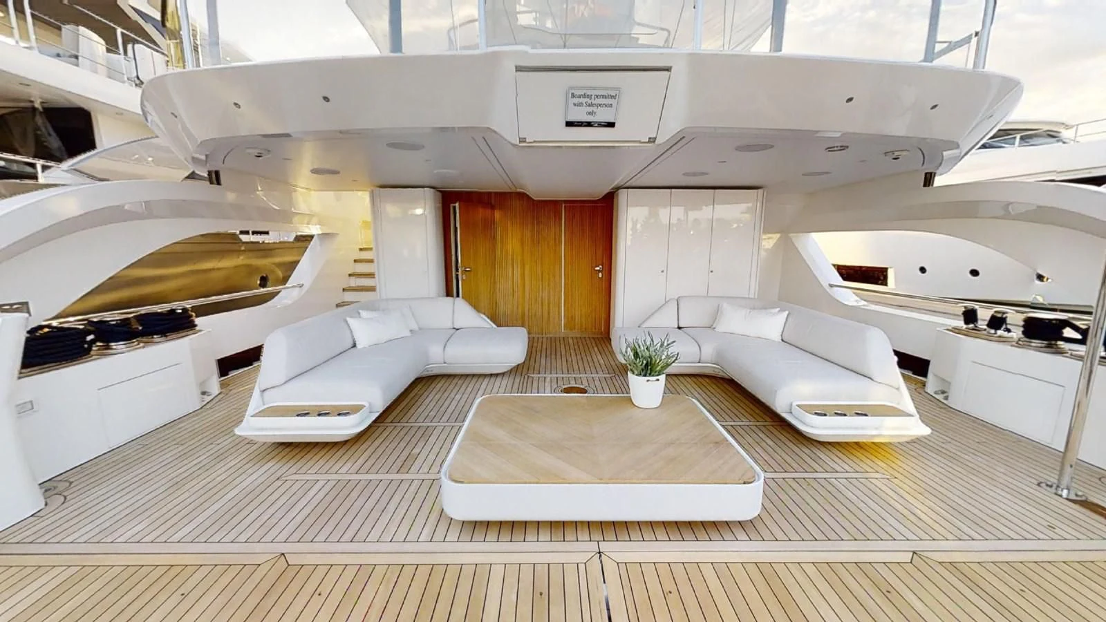 a room with a bed and a couch aboard VOLO MARE Yacht for Charter