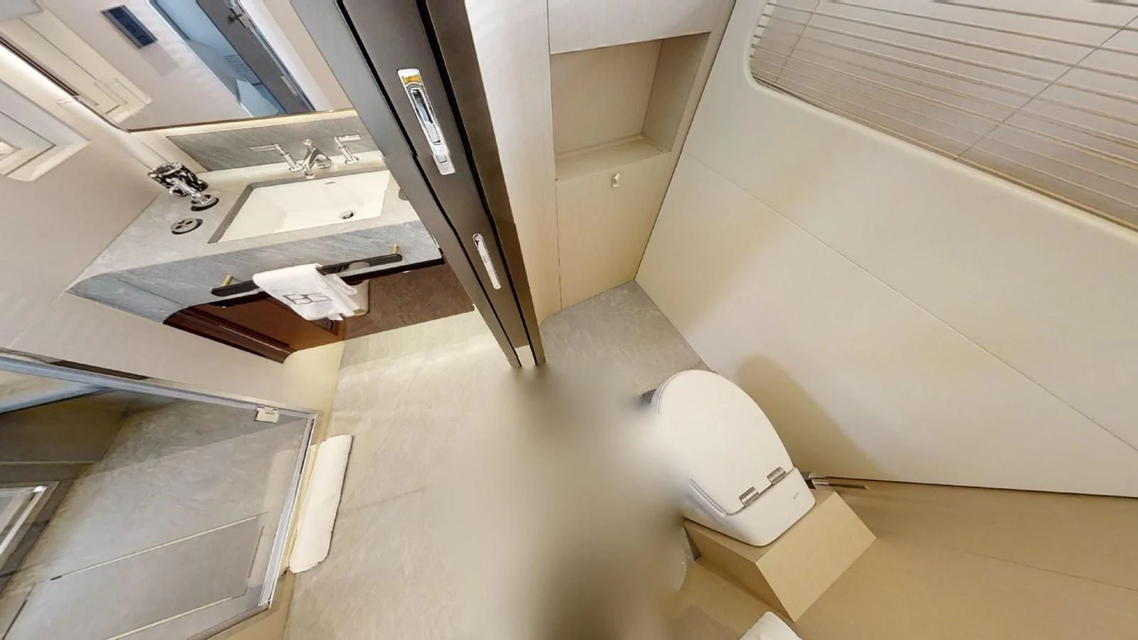 a room with a desk and a computer aboard VOLO MARE Yacht for Charter