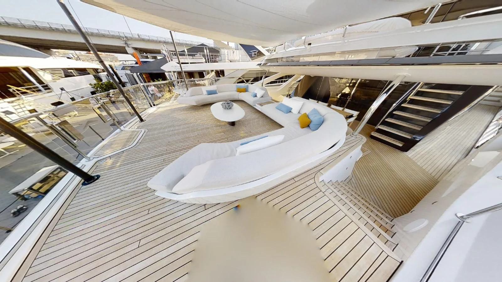 a large room with a pool aboard VOLO MARE Yacht for Charter