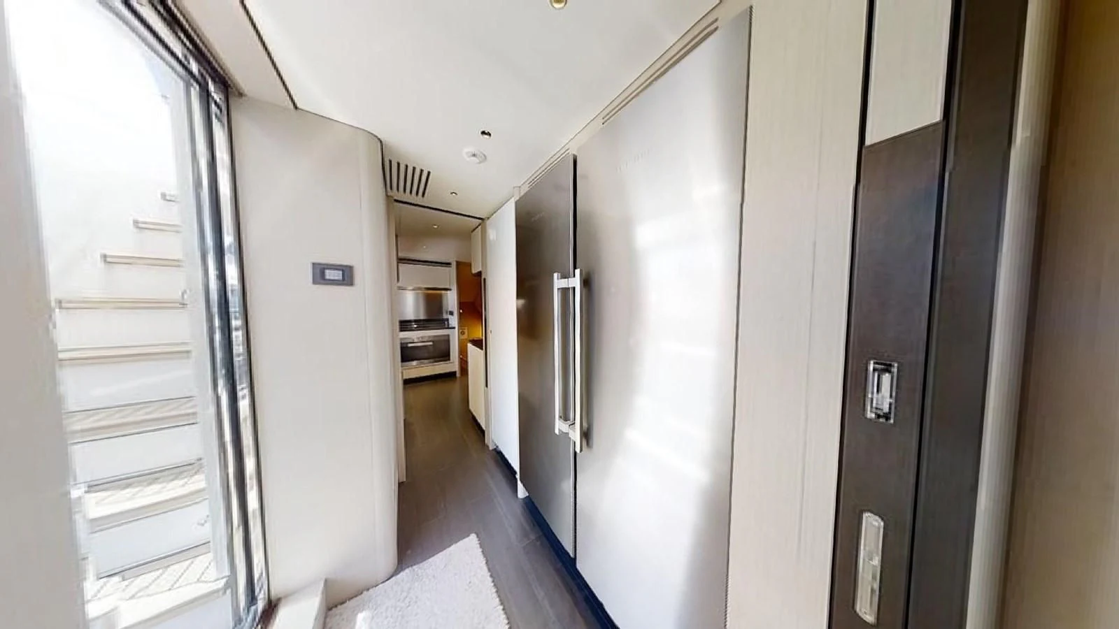 a hallway with doors aboard VOLO MARE Yacht for Charter