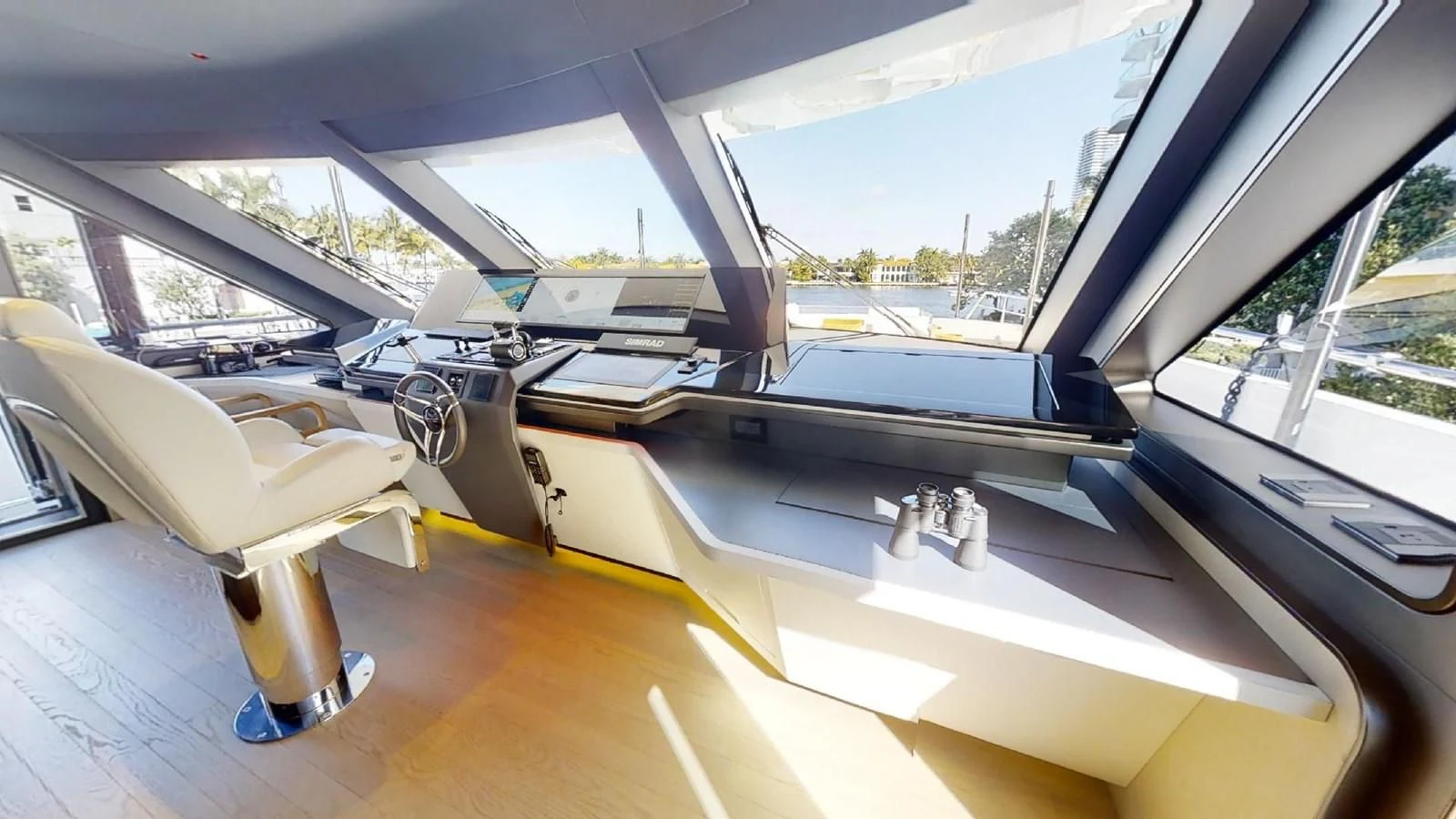 inside of a car aboard VOLO MARE Yacht for Charter
