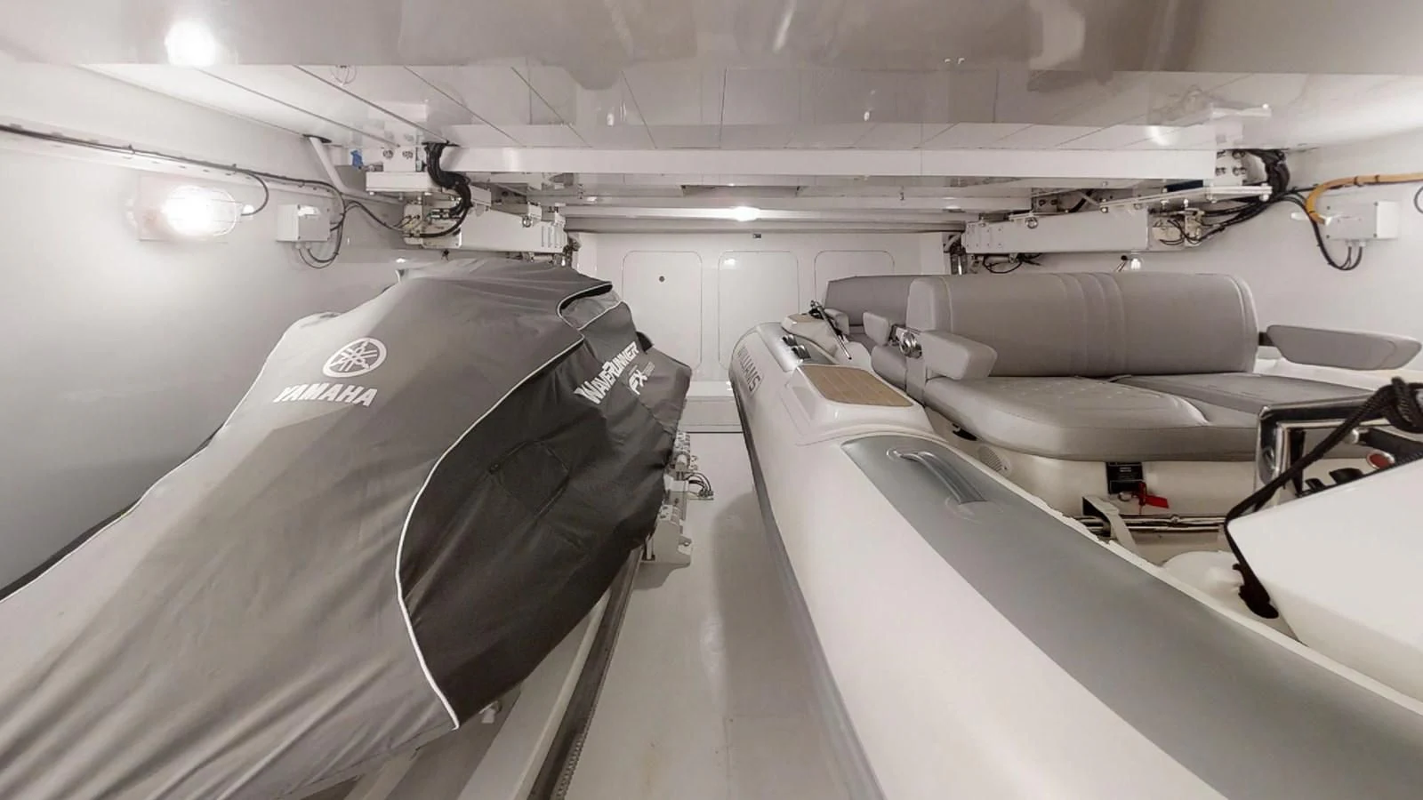 a room with several white sinks aboard VOLO MARE Yacht for Charter
