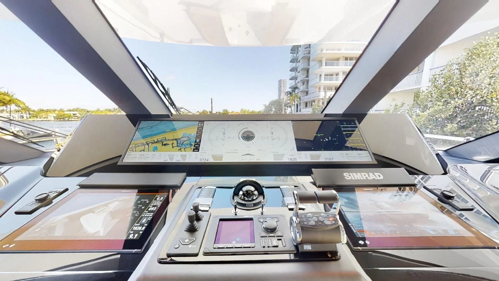 the cockpit of a plane aboard VOLO MARE Yacht for Charter