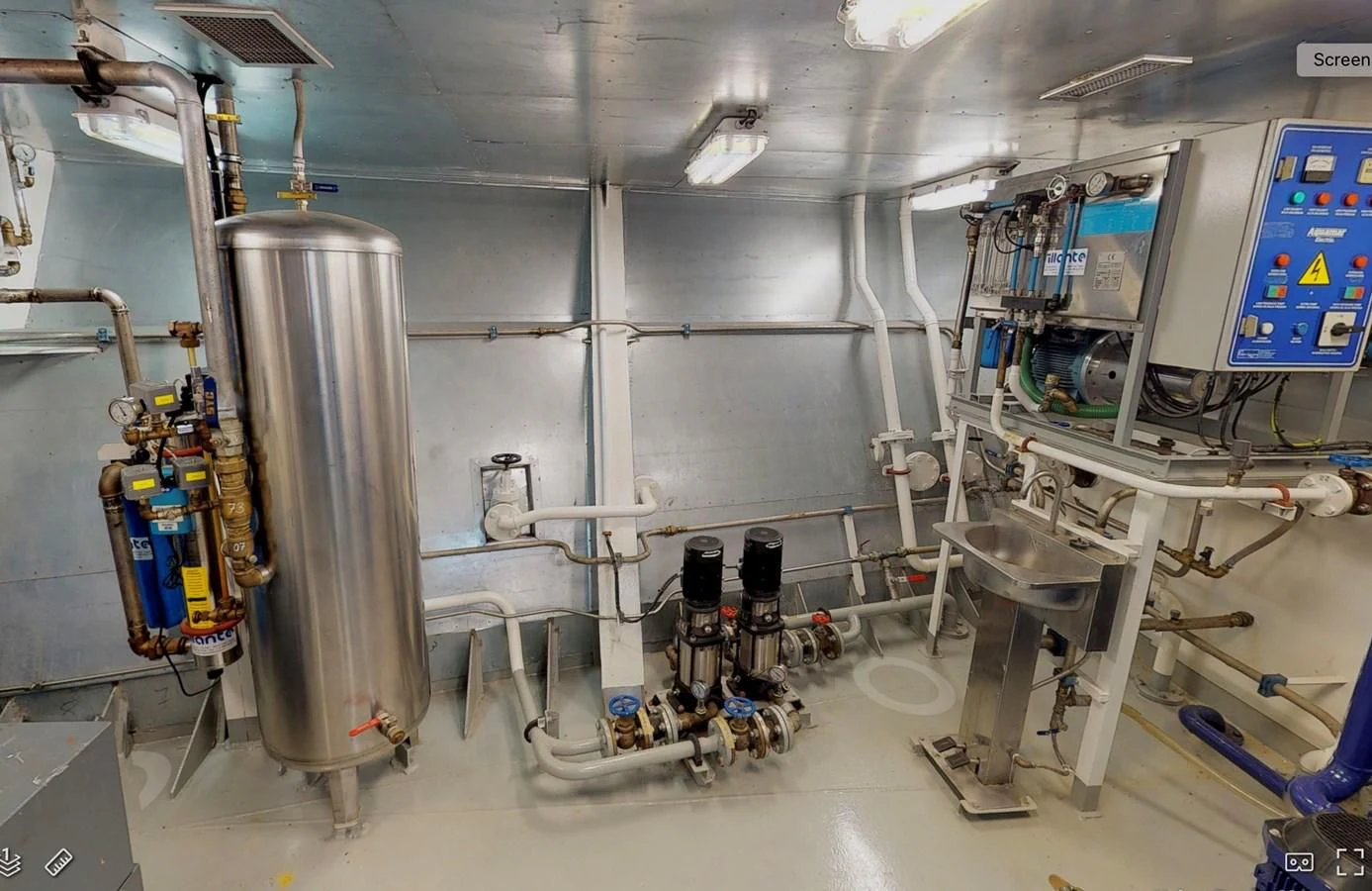 a room with machinery and equipment aboard OCEAN XPLORER 71 Yacht for Sale