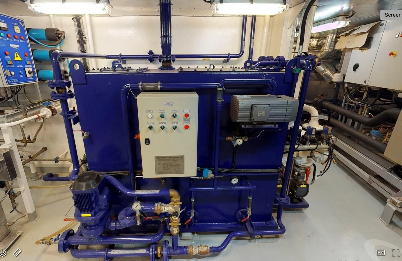 a machine with blue and red parts aboard OCEAN XPLORER 71 Yacht for Sale