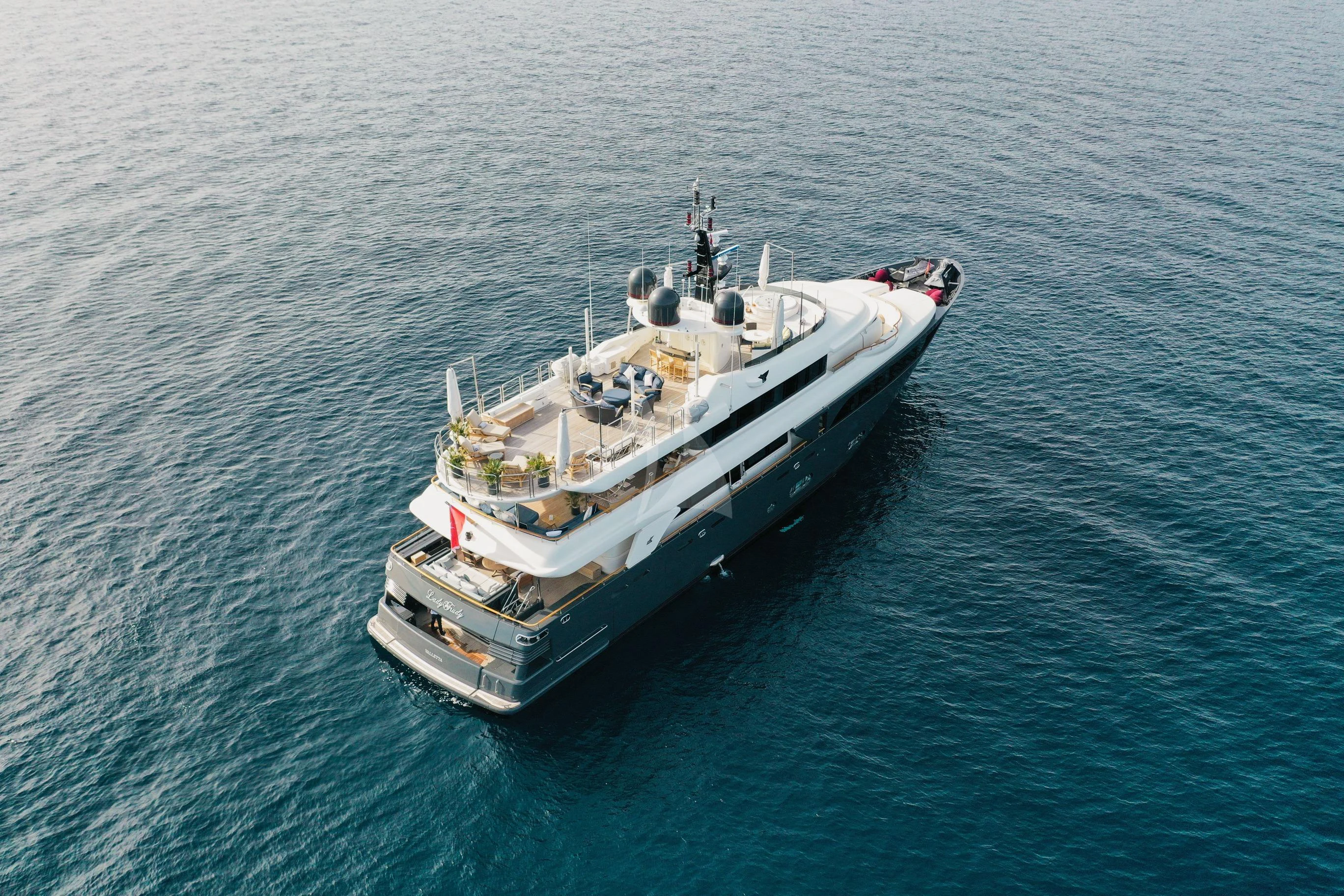 a ship in the water aboard LADY TRUDY Yacht for Charter