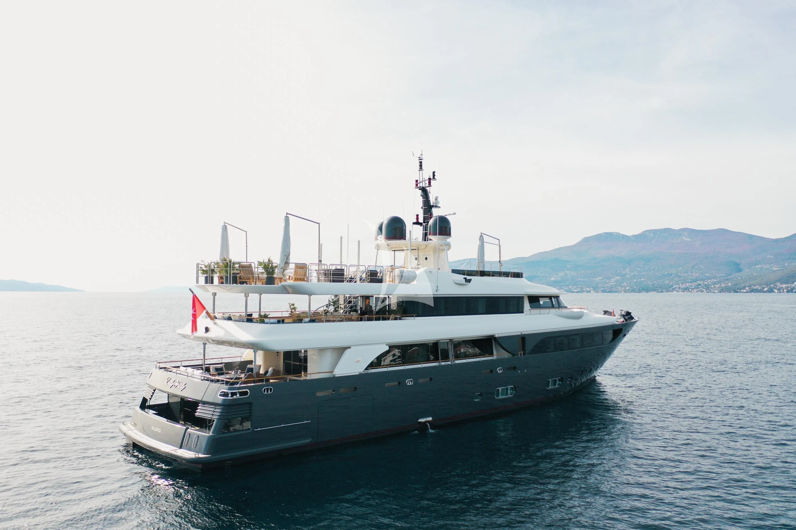 a large boat in the water aboard LADY TRUDY Yacht for Charter
