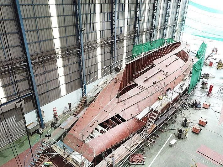 a large building with several levels aboard VELA Yacht for Sale