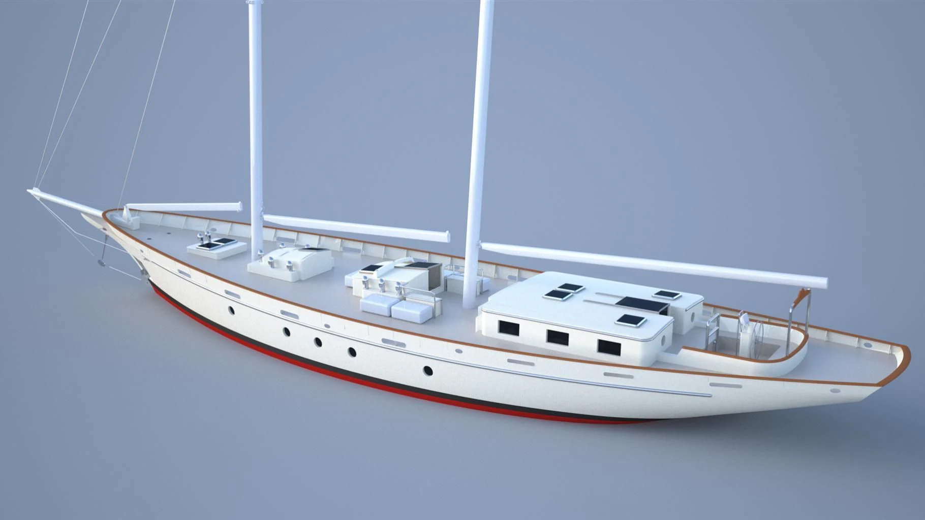 a white and red boat aboard VELA Yacht for Sale