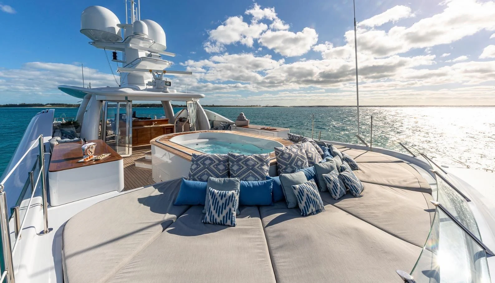 a boat on a beach aboard LIND Yacht for Charter