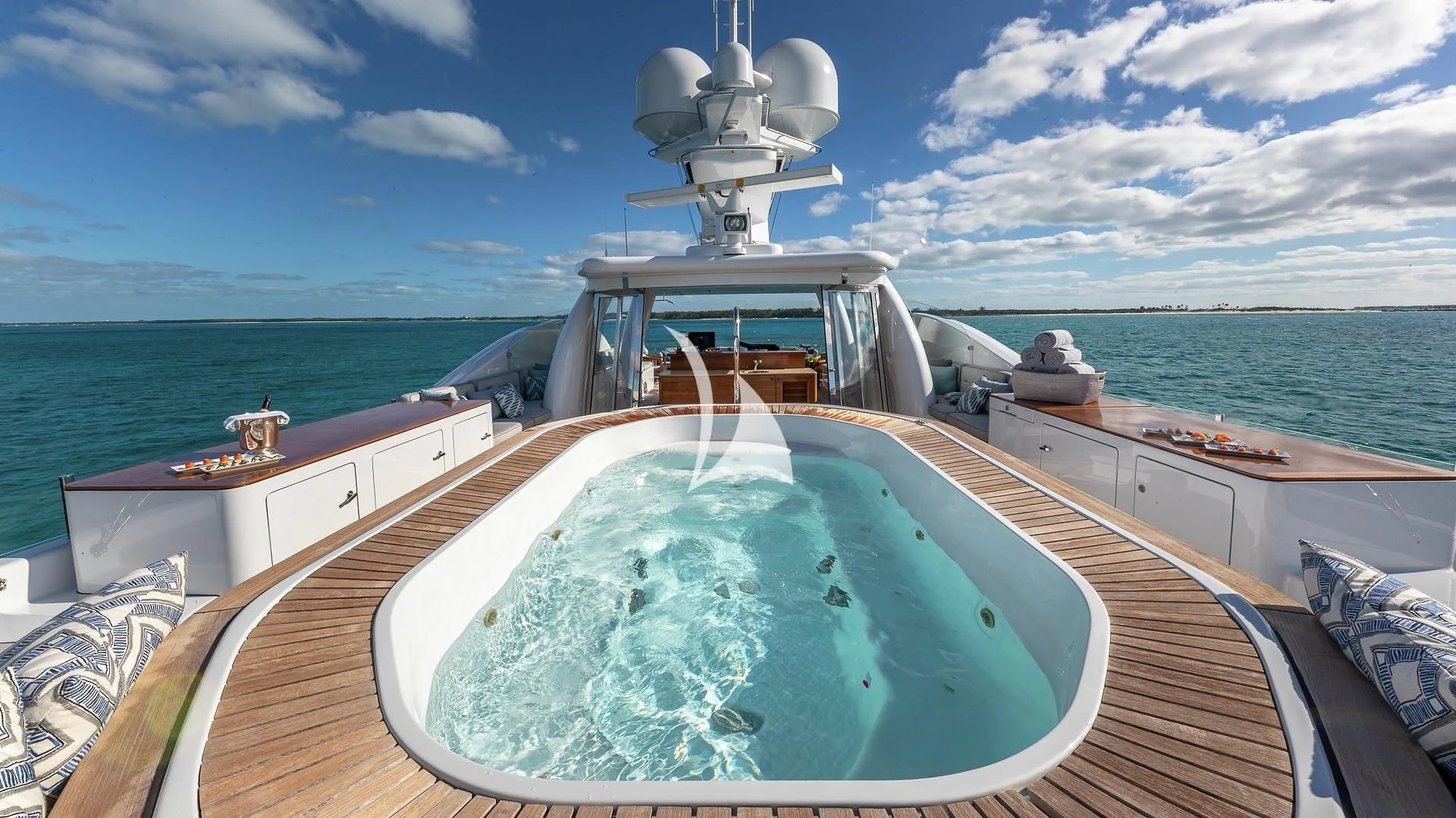 a boat on the water aboard LIND Yacht for Charter