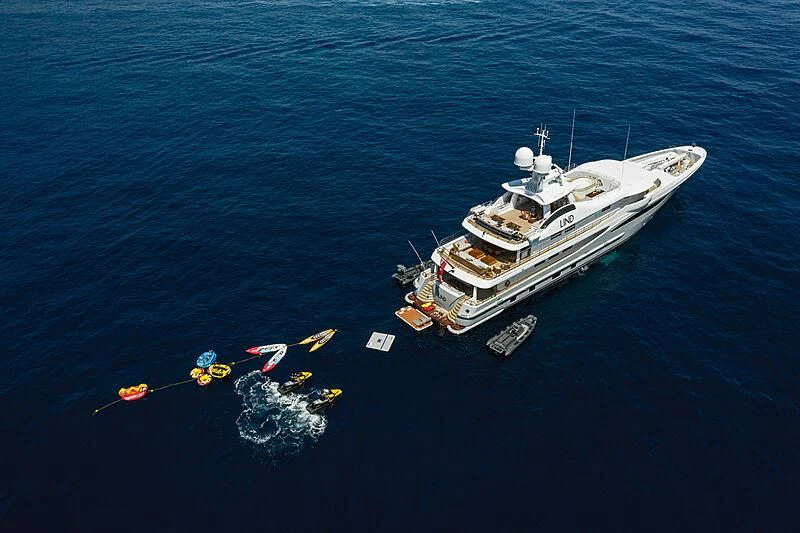a boat in the water aboard LIND Yacht for Charter