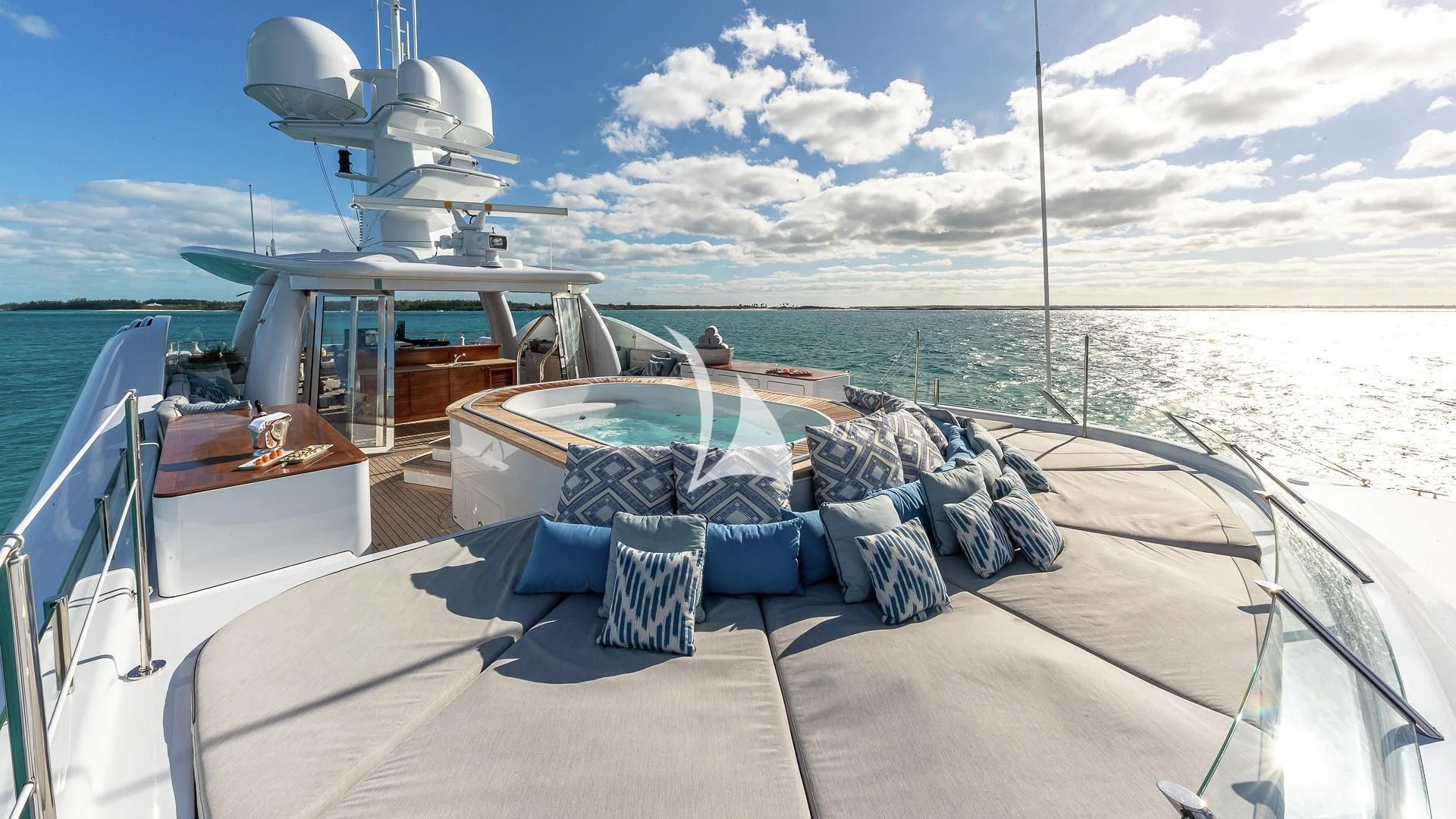 a boat on a body of water aboard LIND Yacht for Charter