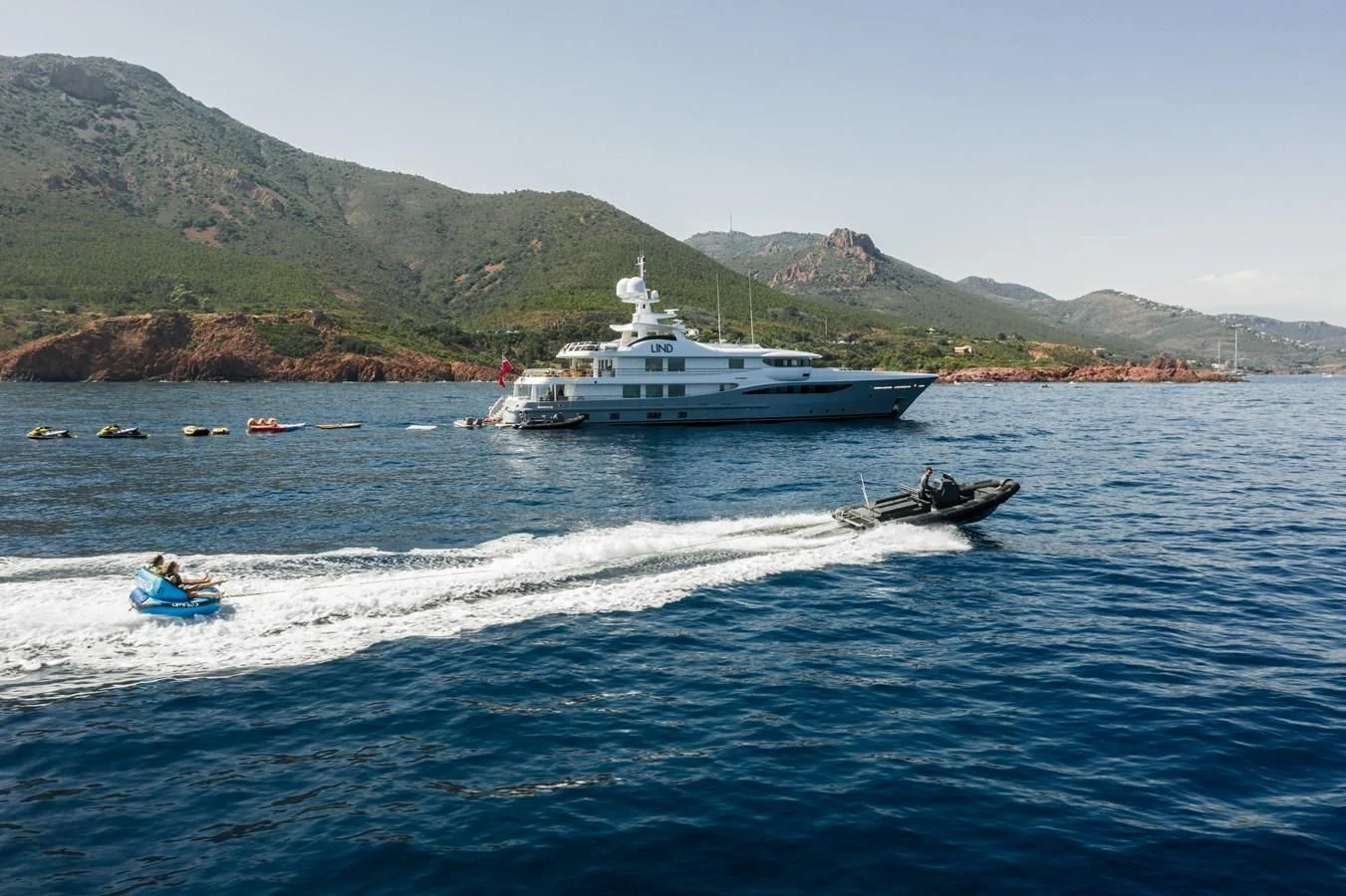 a boat sailing on the water aboard LIND Yacht for Charter