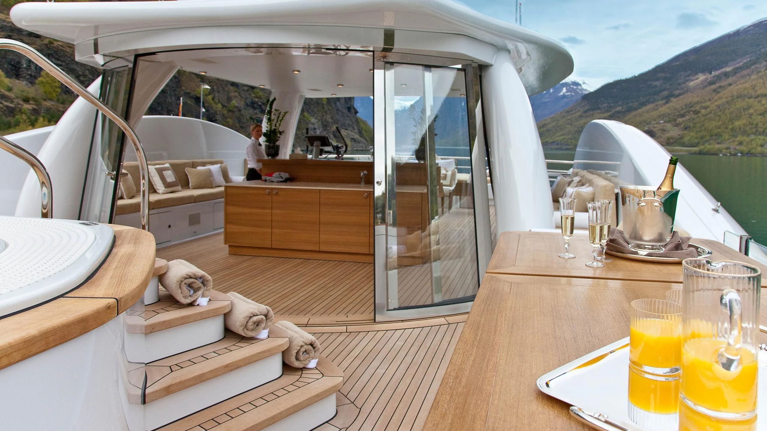 a boat on the water aboard LIND Yacht for Charter