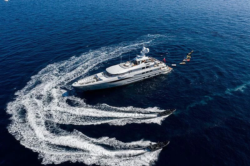 a ship in the water aboard LIND Yacht for Charter