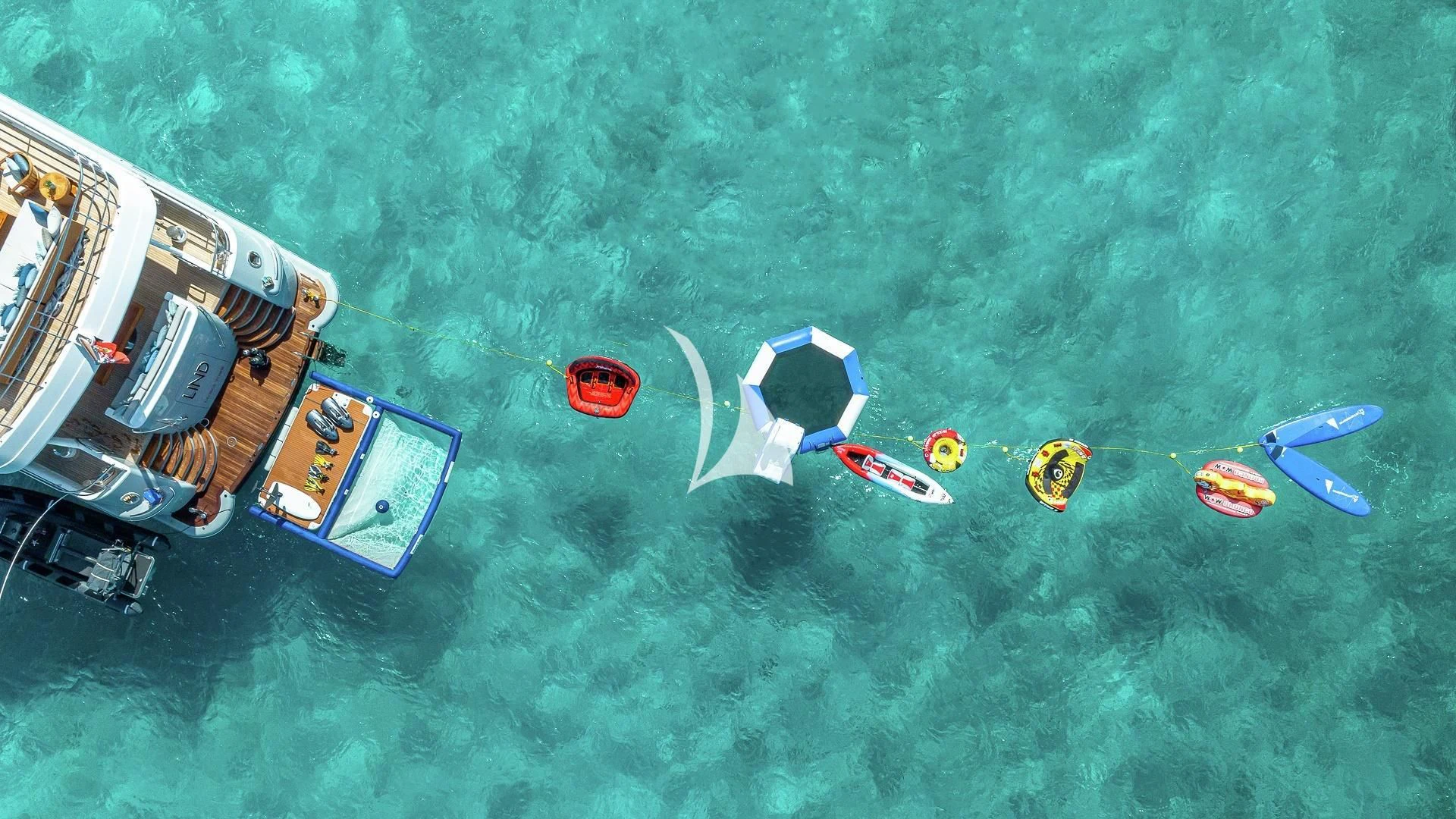 a group of people in a boat aboard LIND Yacht for Charter