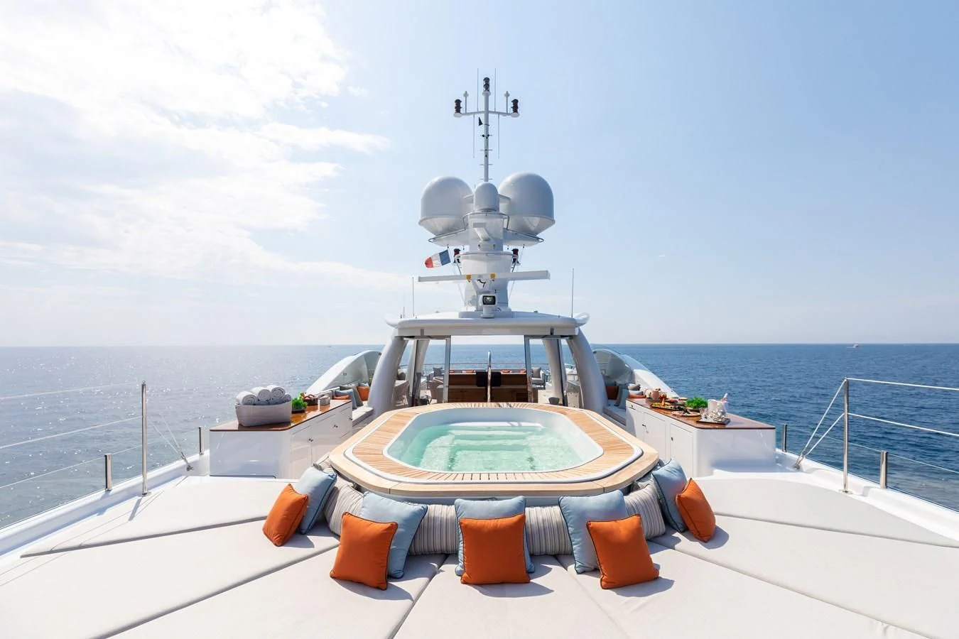 a boat on a body of water aboard LIND Yacht for Charter